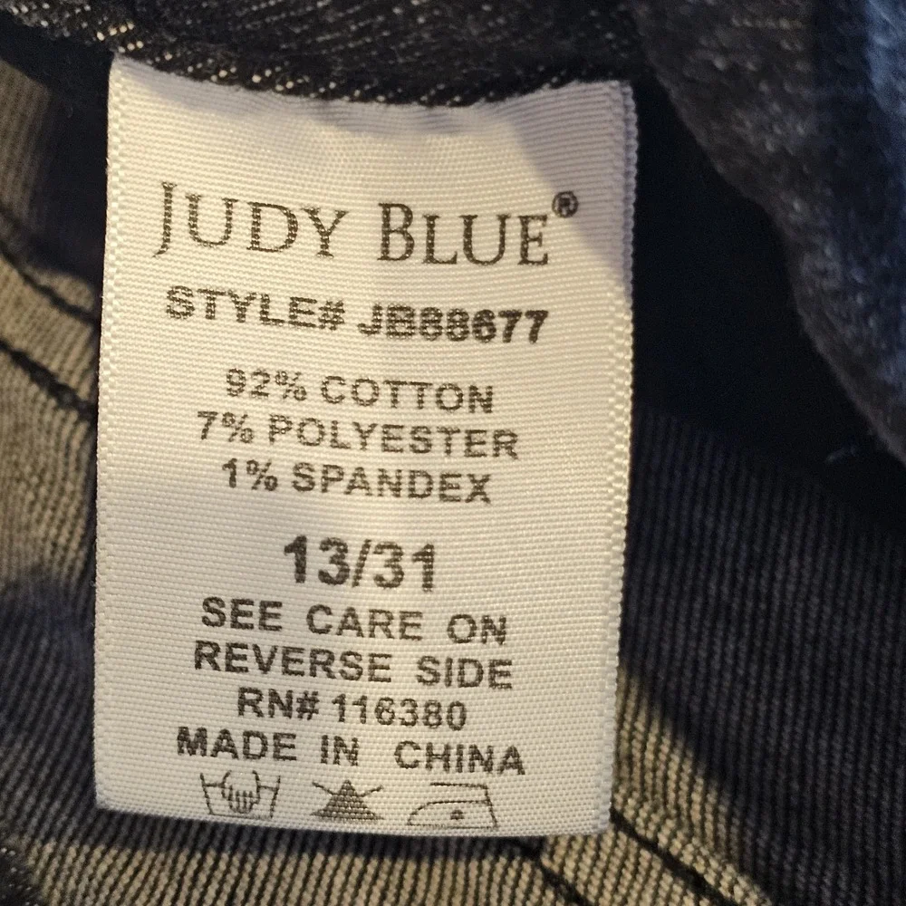 Judy Blue‎ Jeans Womens Black Straight Fit Raw Hem Casual Stretch Ladies 13/31 - Picture 8 of 14